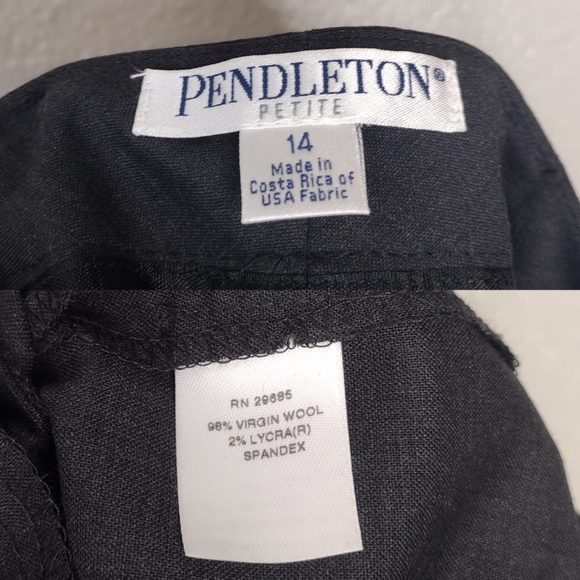 Pendleton Petite Virgin Wool Wide Leg Trouser Pants - Picture 15 of 15